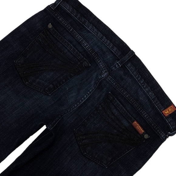 7FAMK DOJO Jeans Wide Flare Leg Dark 7 For Mankind - Picture 4 of 6